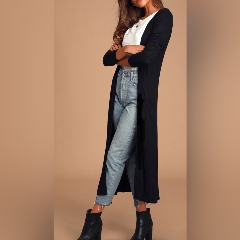Black cardigan 3X midi New